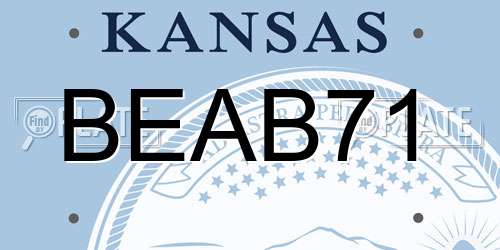 BEAB71 Kansas License Plate