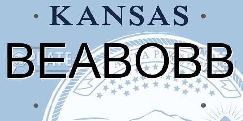BEABOBB Kansas License Plate