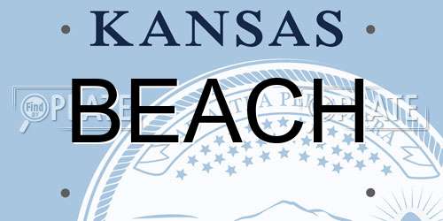BEACH Kansas License Plate