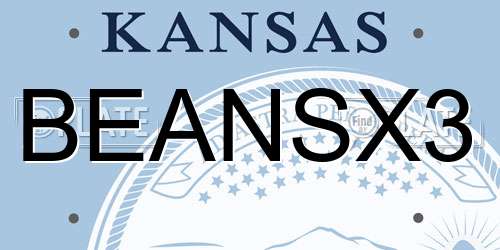 BEANSX3 Kansas License Plate