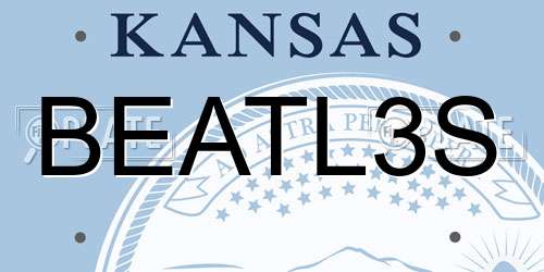 BEATL3S Kansas License Plate