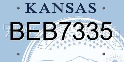 BEB7335 Kansas License Plate
