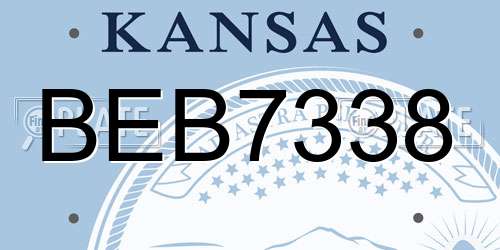 BEB7338 Kansas License Plate
