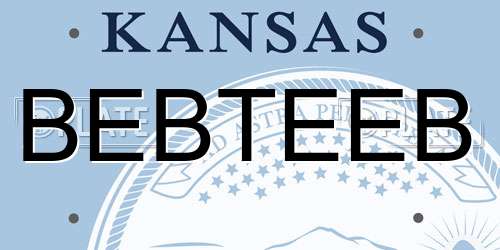 BEBTEEB Kansas License Plate