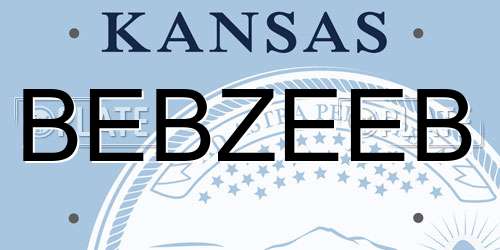 BEBZEEB Kansas License Plate