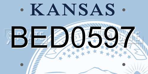BED0597 Kansas License Plate