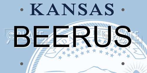 BEERUS Kansas License Plate