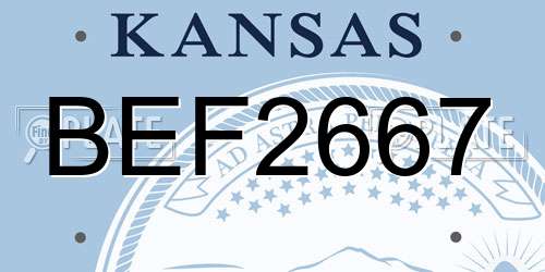 BEF2667 Kansas License Plate