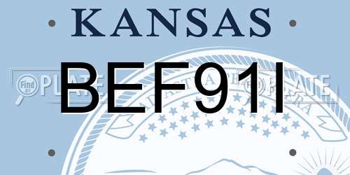 BEF91I Kansas License Plate