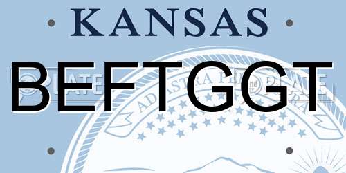 BEFTGGT Kansas License Plate