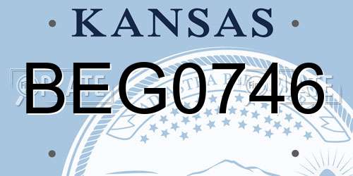 BEG0746 Kansas License Plate