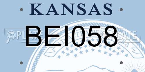 BEI058 Kansas License Plate