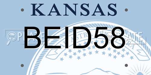 BEID58 Kansas License Plate