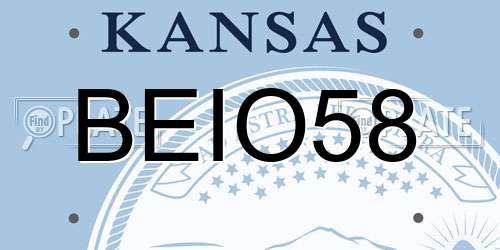 BEIO58 Kansas License Plate