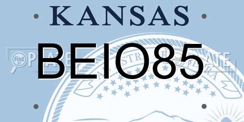 BEIO85 Kansas License Plate