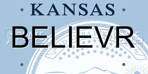 BELIEVR Kansas License Plate