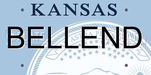 BELLEND Kansas License Plate