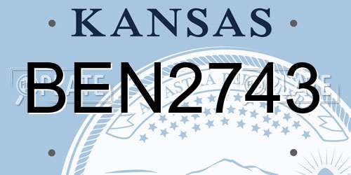 BEN2743 Kansas License Plate