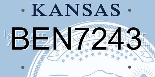 BEN7243 Kansas License Plate