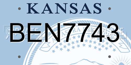 BEN7743 Kansas License Plate
