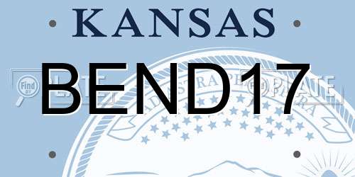 BEND17 Kansas License Plate