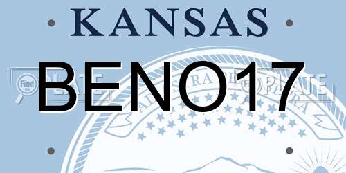 BENO17 Kansas License Plate