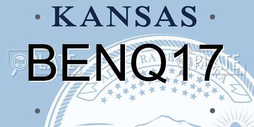 BENQ17 Kansas License Plate