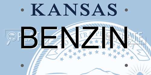 BENZIN Kansas License Plate