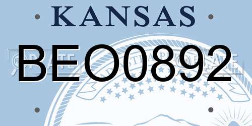 BEO0892 Kansas License Plate