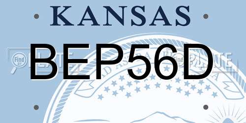 BEP56D Kansas License Plate