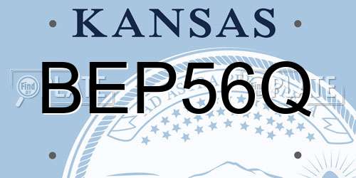 BEP56Q Kansas License Plate