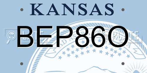 BEP86O Kansas License Plate