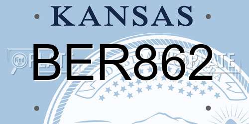 BER862 Kansas License Plate