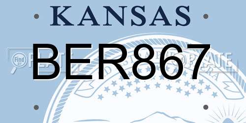 BER867 Kansas License Plate