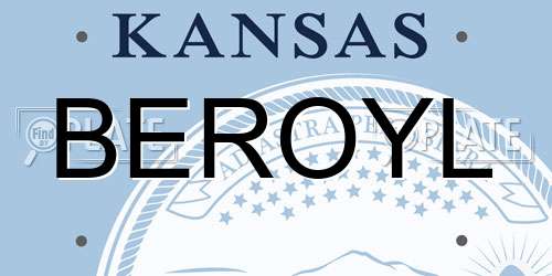 BEROYL Kansas License Plate