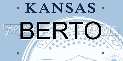 BERTO Kansas License Plate