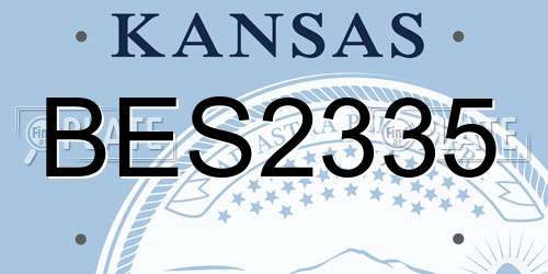 BES2335 Kansas License Plate