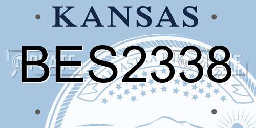 BES2338 Kansas License Plate