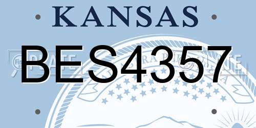 BES4357 Kansas License Plate