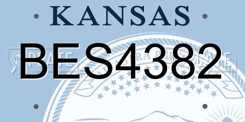 BES4382 Kansas License Plate