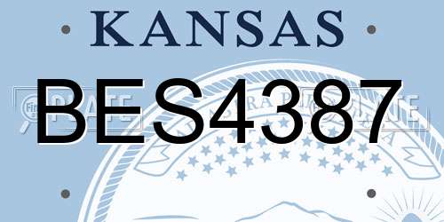 BES4387 Kansas License Plate