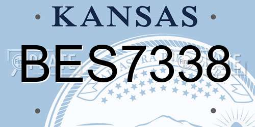 BES7338 Kansas License Plate