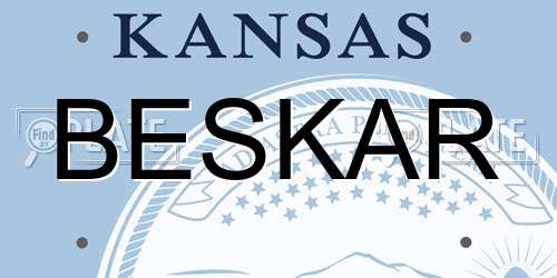 BESKAR Kansas License Plate