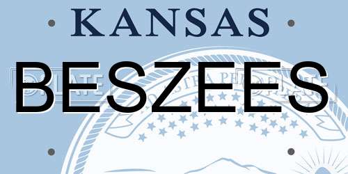 BESZEES Kansas License Plate