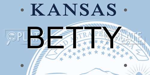 BETTY Kansas License Plate