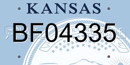 BF04335 Kansas License Plate