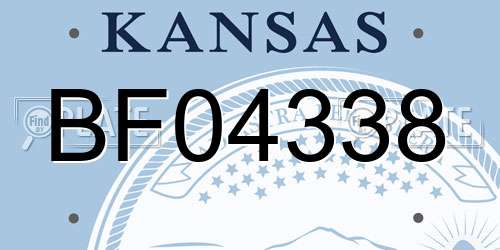 BF04338 Kansas License Plate