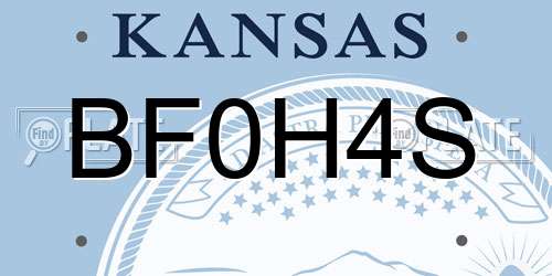 BF0H4S Kansas License Plate