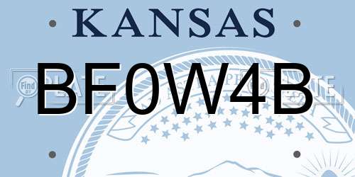 BF0W4B Kansas License Plate