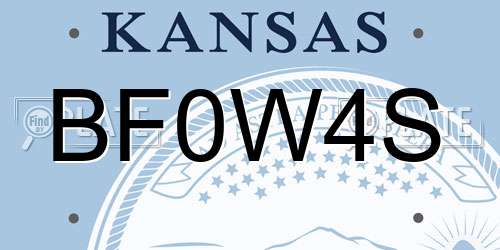 BF0W4S Kansas License Plate